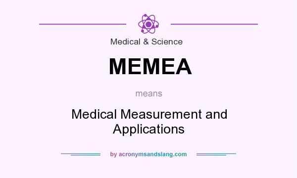 What does MEMEA mean? It stands for Medical Measurement and Applications