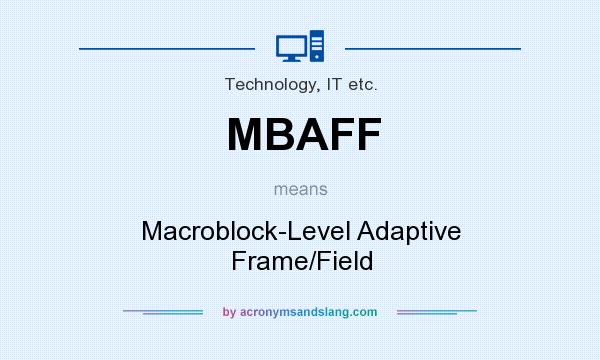 What does MBAFF mean? It stands for Macroblock-Level Adaptive Frame/Field