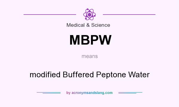 What does MBPW mean? It stands for modified Buffered Peptone Water