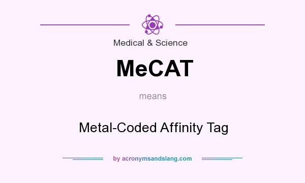 What does MeCAT mean? It stands for Metal-Coded Affinity Tag