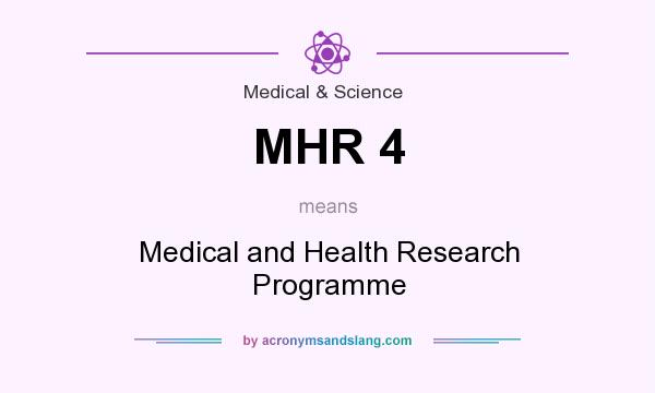 What does MHR 4 mean? It stands for Medical and Health Research Programme