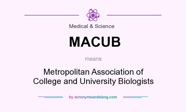 What does MACUB mean? It stands for Metropolitan Association of College and University Biologists