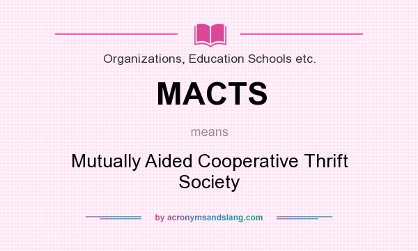 What does MACTS mean? It stands for Mutually Aided Cooperative Thrift Society