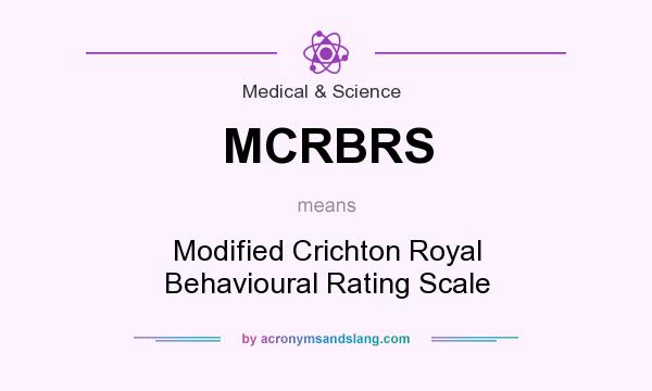 What does MCRBRS mean? It stands for Modified Crichton Royal Behavioural Rating Scale