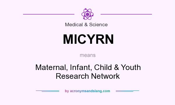 What does MICYRN mean? It stands for Maternal, Infant, Child & Youth Research Network