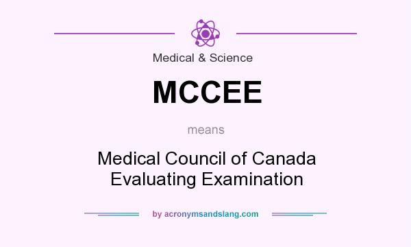 What does MCCEE mean? It stands for Medical Council of Canada Evaluating Examination
