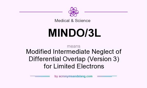 What does MINDO/3L mean? It stands for Modified Intermediate Neglect of Differential Overlap (Version 3) for Limited Electrons