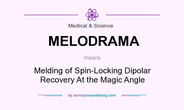 What does MELODRAMA mean? It stands for Melding of Spin-Locking Dipolar Recovery At the Magic Angle