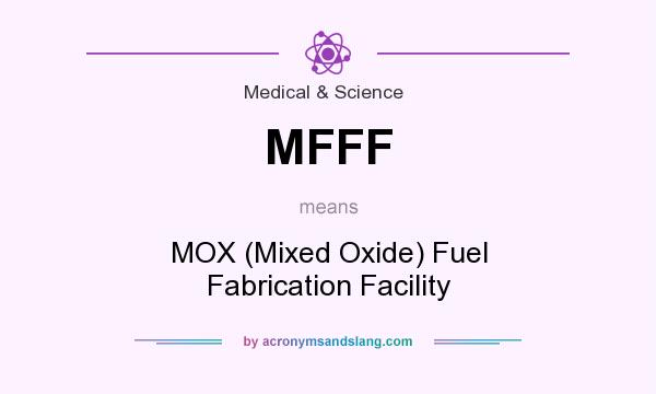 What does MFFF mean? It stands for MOX (Mixed Oxide) Fuel Fabrication Facility