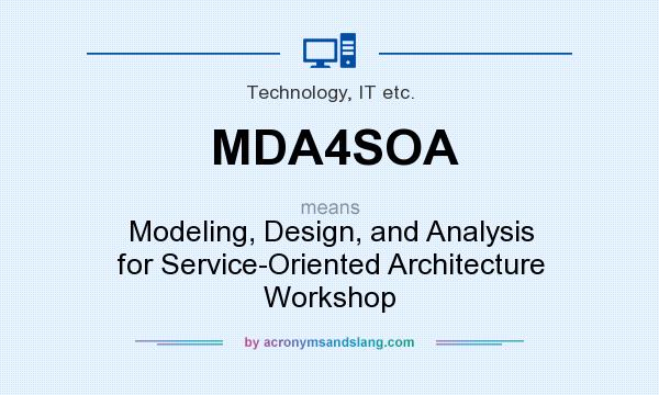 What does MDA4SOA mean? It stands for Modeling, Design, and Analysis for Service-Oriented Architecture Workshop