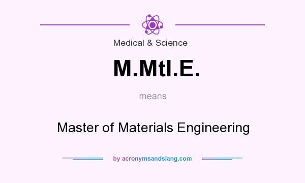 What does M.Mtl.E. mean? It stands for Master of Materials Engineering