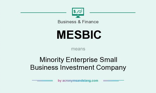 What does MESBIC mean? It stands for Minority Enterprise Small Business Investment Company