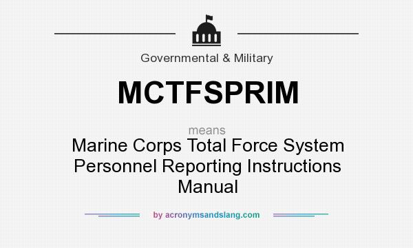 What does MCTFSPRIM mean? It stands for Marine Corps Total Force System Personnel Reporting Instructions Manual