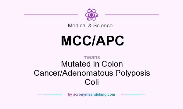 What does MCC/APC mean? It stands for Mutated in Colon Cancer/Adenomatous Polyposis Coli