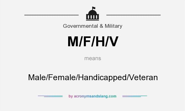 What does M/F/H/V mean? It stands for Male/Female/Handicapped/Veteran