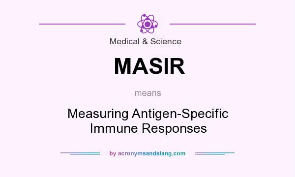 What does MASIR mean? It stands for Measuring Antigen-Specific Immune Responses