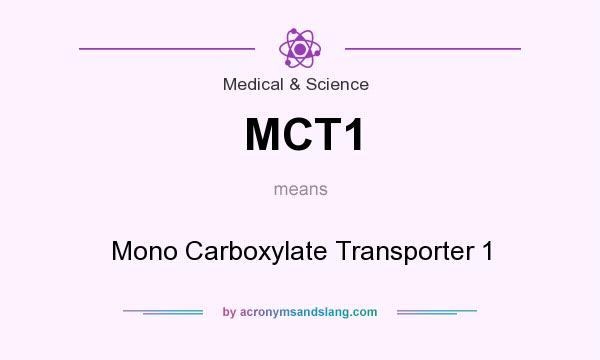 What does MCT1 mean? It stands for Mono Carboxylate Transporter 1