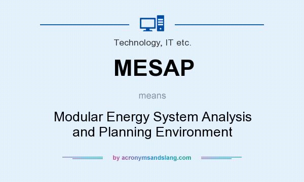 What does MESAP mean? It stands for Modular Energy System Analysis and Planning Environment