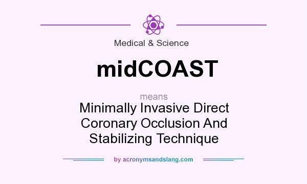 What does midCOAST mean? It stands for Minimally Invasive Direct Coronary Occlusion And Stabilizing Technique