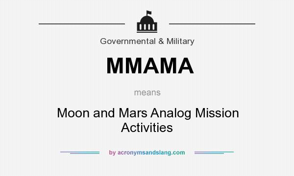 What does MMAMA mean? It stands for Moon and Mars Analog Mission Activities