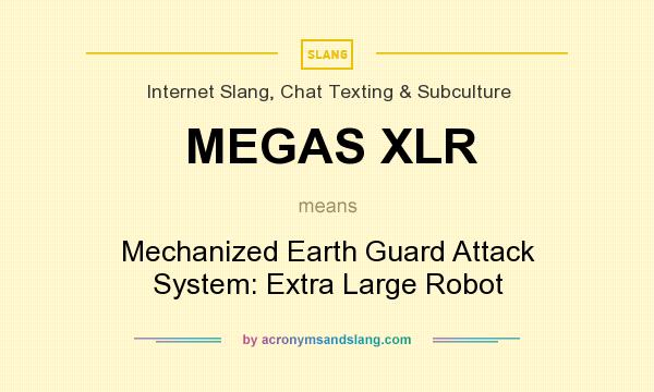 What does MEGAS XLR mean? It stands for Mechanized Earth Guard Attack System: Extra Large Robot