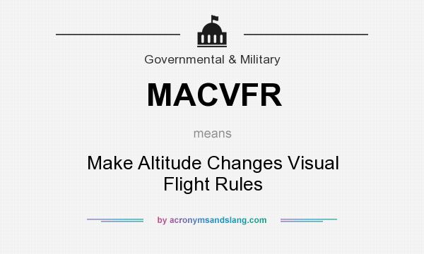 What does MACVFR mean? It stands for Make Altitude Changes Visual Flight Rules