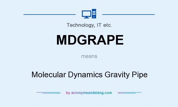 What does MDGRAPE mean? It stands for Molecular Dynamics Gravity Pipe