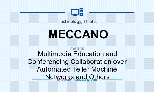 What does MECCANO mean? It stands for Multimedia Education and Conferencing Collaboration over Automated Teller Machine Networks and Others