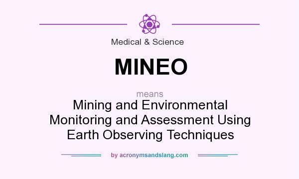 What does MINEO mean? It stands for Mining and Environmental Monitoring and Assessment Using Earth Observing Techniques