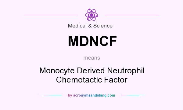 What does MDNCF mean? It stands for Monocyte Derived Neutrophil Chemotactic Factor