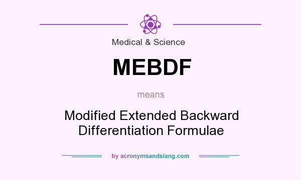 What does MEBDF mean? It stands for Modified Extended Backward Differentiation Formulae