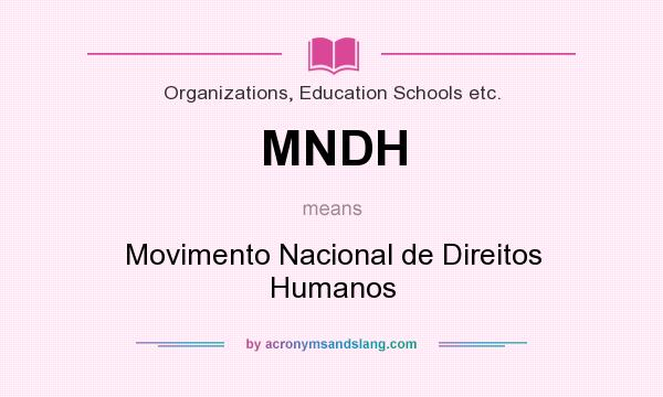 What does MNDH mean? It stands for Movimento Nacional de Direitos Humanos