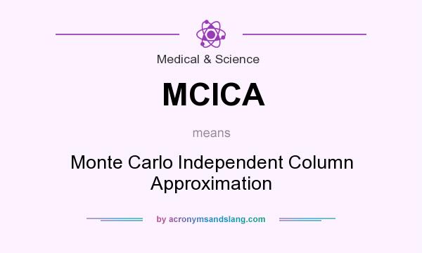 What does MCICA mean? It stands for Monte Carlo Independent Column Approximation