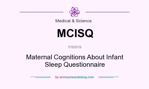 What does MCISQ mean? It stands for Maternal Cognitions About Infant Sleep Questionnaire