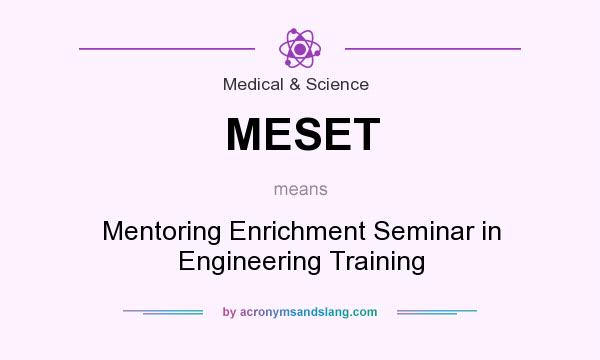 What does MESET mean? It stands for Mentoring Enrichment Seminar in Engineering Training