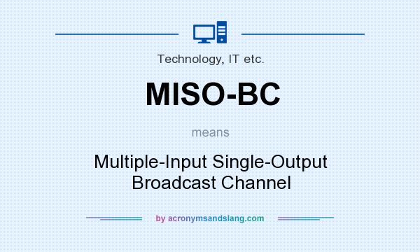 What does MISO-BC mean? It stands for Multiple-Input Single-Output Broadcast Channel