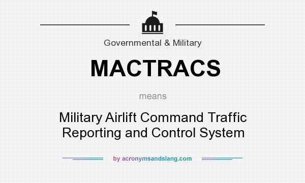What does MACTRACS mean? It stands for Military Airlift Command Traffic Reporting and Control System