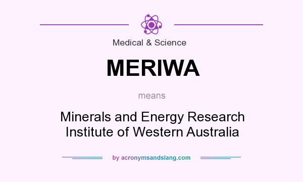 What does MERIWA mean? It stands for Minerals and Energy Research Institute of Western Australia