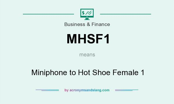 What does MHSF1 mean? It stands for Miniphone to Hot Shoe Female 1