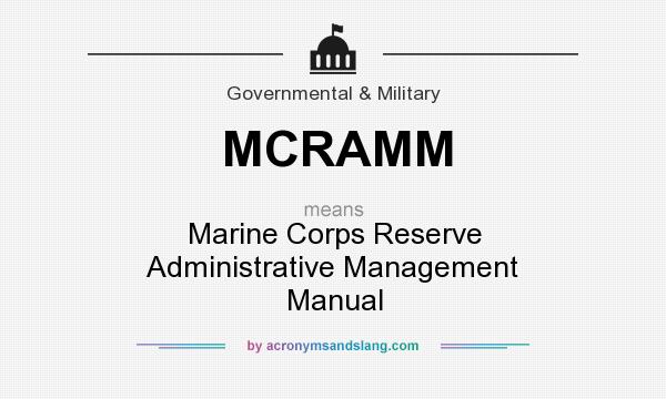 What does MCRAMM mean? It stands for Marine Corps Reserve Administrative Management Manual
