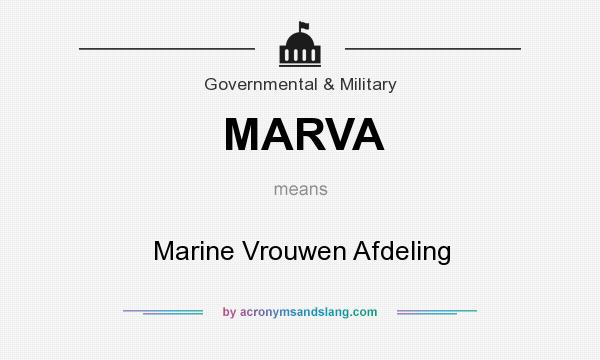 What does MARVA mean? It stands for Marine Vrouwen Afdeling