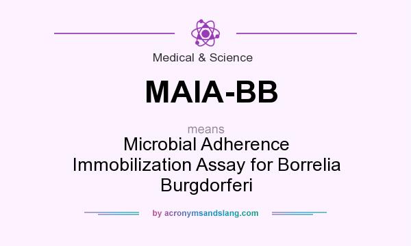What does MAIA-BB mean? It stands for Microbial Adherence Immobilization Assay for Borrelia Burgdorferi