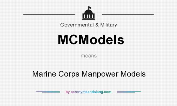 What does MCModels mean? It stands for Marine Corps Manpower Models