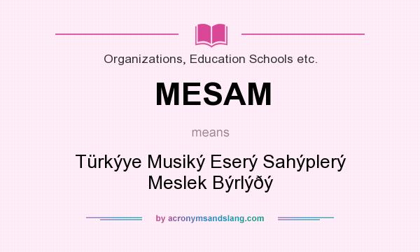 What does MESAM mean? It stands for Türkýye Musiký Eserý Sahýplerý Meslek Býrlýðý