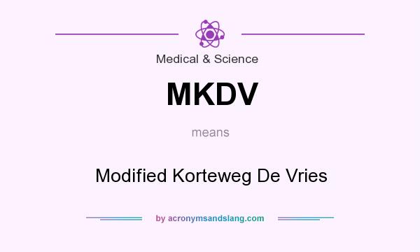 What does MKDV mean? It stands for Modified Korteweg De Vries