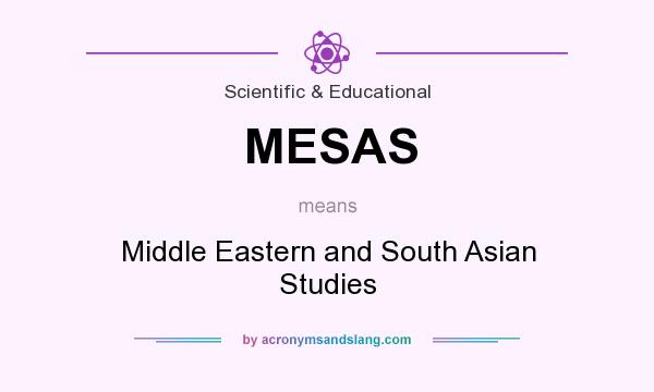 What does MESAS mean? It stands for Middle Eastern and South Asian Studies