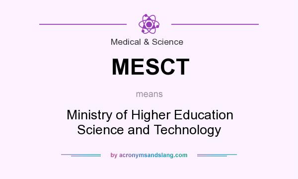 What does MESCT mean? It stands for Ministry of Higher Education Science and Technology