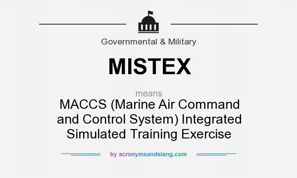 What does MISTEX mean? It stands for MACCS (Marine Air Command and Control System) Integrated Simulated Training Exercise