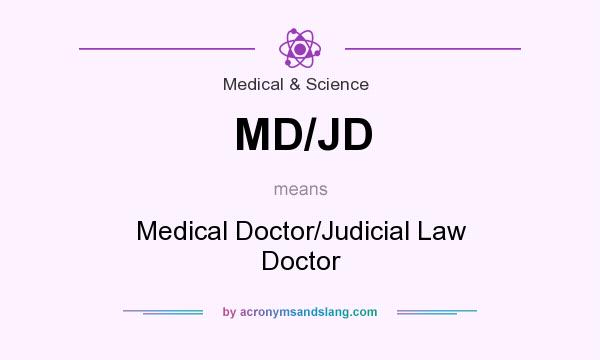 What does MD/JD mean? It stands for Medical Doctor/Judicial Law Doctor