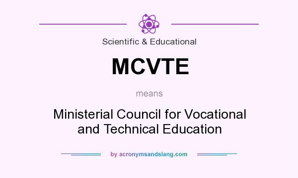 What does MCVTE mean? It stands for Ministerial Council for Vocational and Technical Education